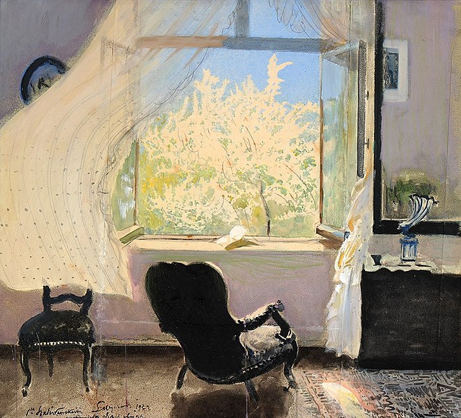 golden hour art: Leon Wyczółkowski, Spring: The Interior of an Artist’s Atelier, 1933,  National Museum in Bydgoszcz, Bydgoszcz, Poland.
