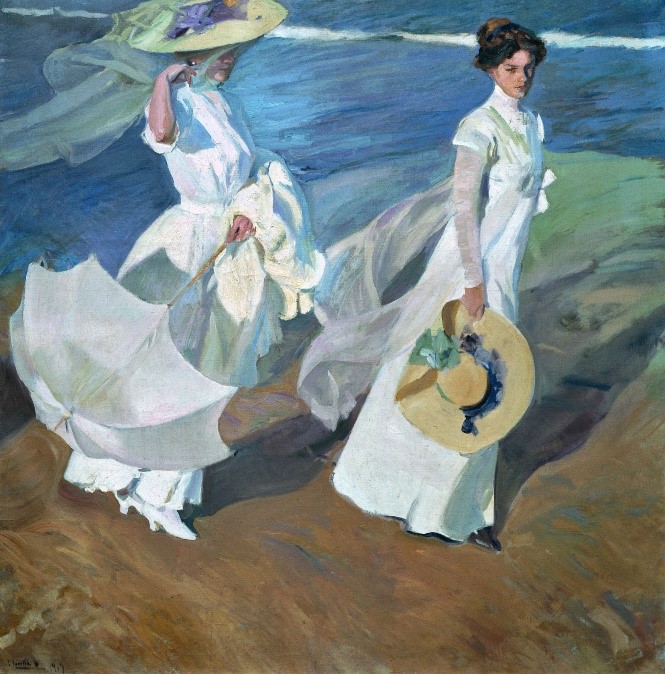 Joaquín Sorolla y Bastida, A walk along the seashore, 1909, Museo Sorolla, Masrid, Spain.