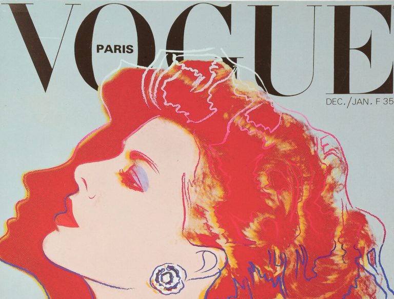 vogue covers: Andy Warhol, Vogue cover featuring Caroline, Princess of Hanover, December/January 1984 issue. Meer. Detail.
