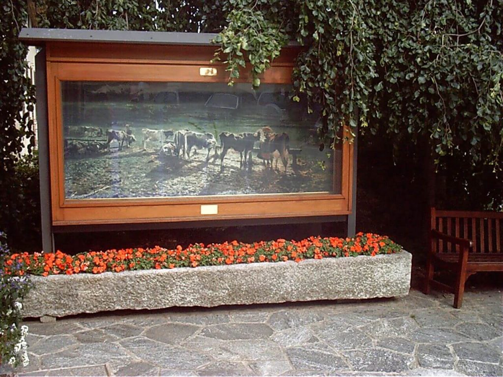 Giovanni Segantini: Reproduction of Giovanni Segantini, At the fence, 1886, Caglio, Italy. Procaglio.
