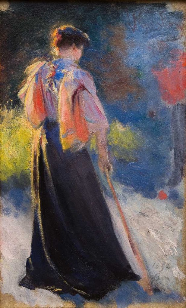 golden hour art: Leon Wycźołkowski, Study for ‘’Croquet Games’’ Female Figure, 1892
