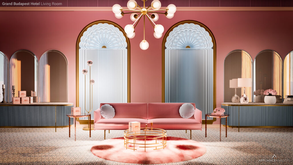 movie-inspired interiors: Melike Turkoglu, Craig Anderson, The Grand Budapest Hotel Inspired Interior. Appliance Analysts

