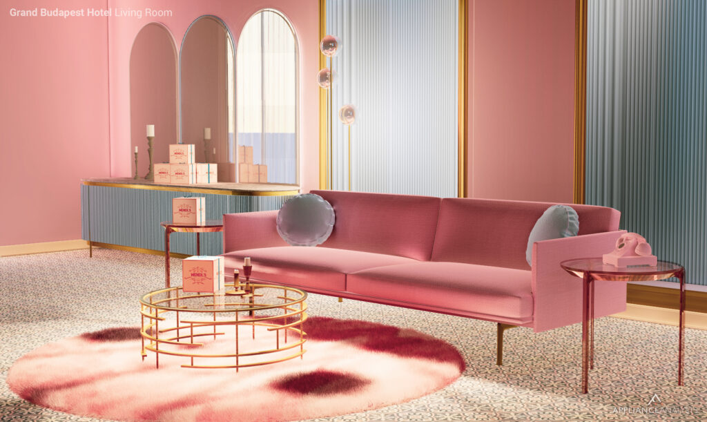 movie-inspired interiors: Melike Turkoglu, Craig Anderson, The Grand Budapest Hotel Inspired Interior. Appliance Analysts

