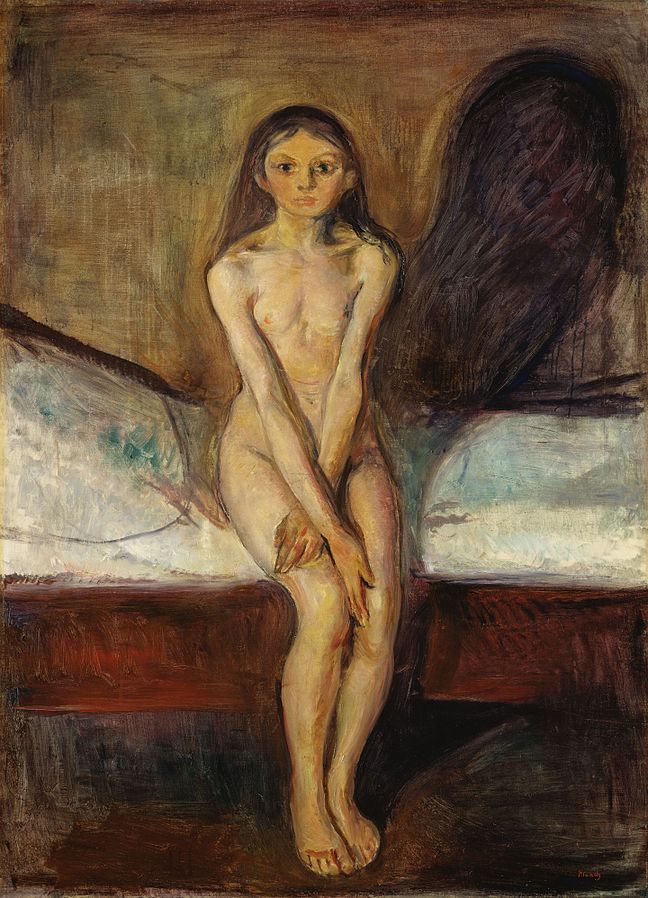 body representation art: Edvard Munch, Puberty, 1895, Munch Museum, Oslo, Norway.
