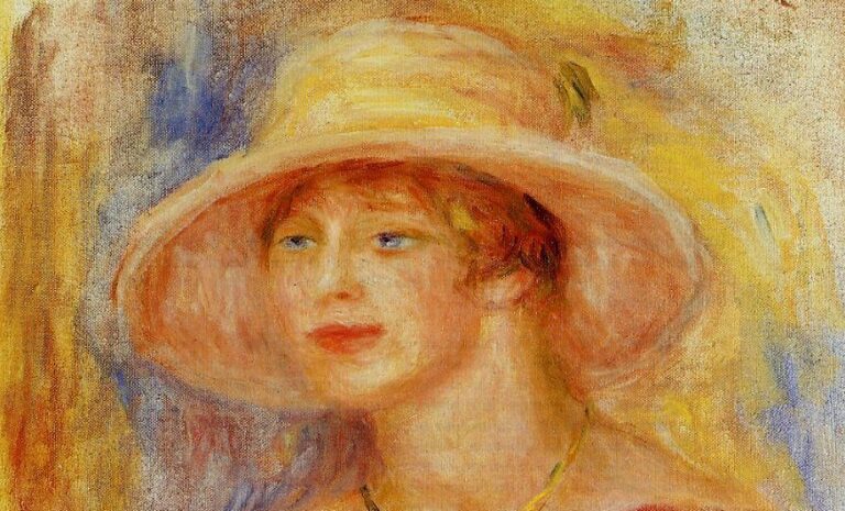 Renoir's paintings: Pierre-Auguste Renoir, Lydia Sieligmann, 1917, private collection. Wikimedia Commons (public domain). Detail.
