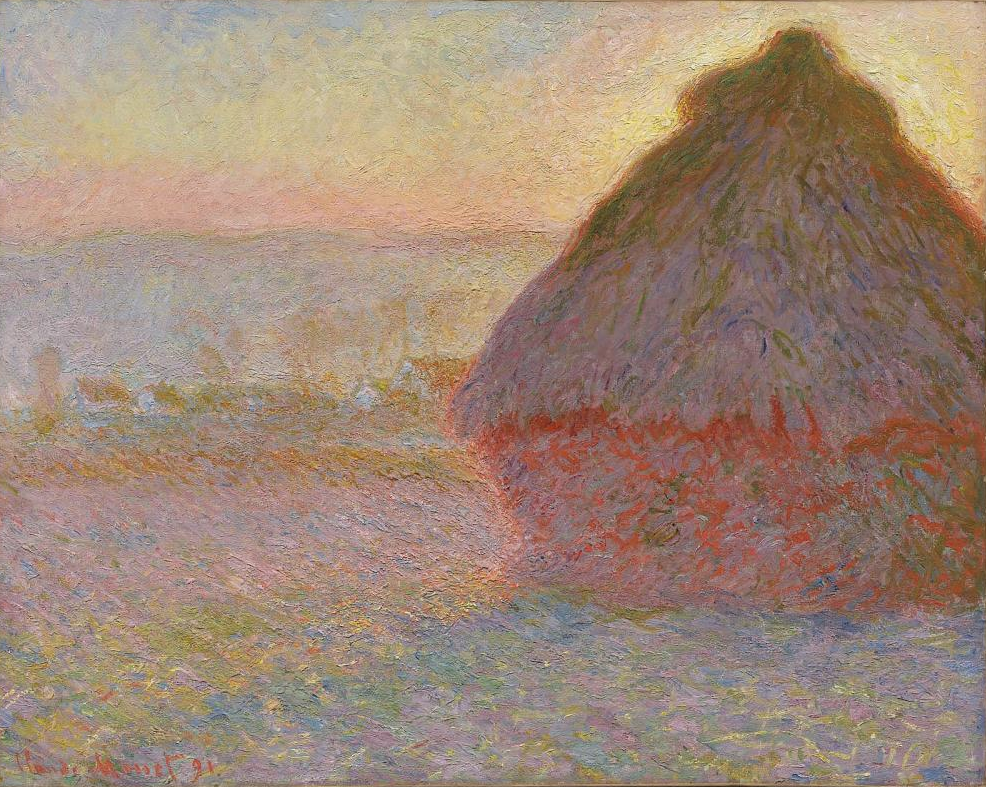 golden hour art: Claude Monet, Grainstack (Sunset), 1891, Museum of Fine Arts Boston, Boston, MA, USA.

