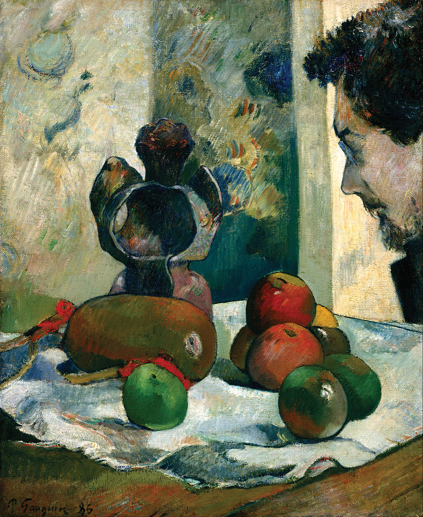 Gauguin still lifes: Paul Gauguin, Still Life with Profile of Laval, 1886, Indianapolis Museum of Art, Indianapolis, IN, USA.
