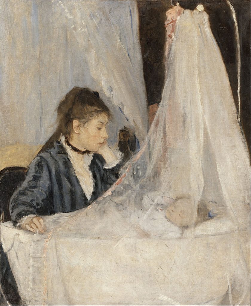 Women in art: Berthe Morisot, The Cradle, 1872, Musée d’Orsay, Paris, France.
