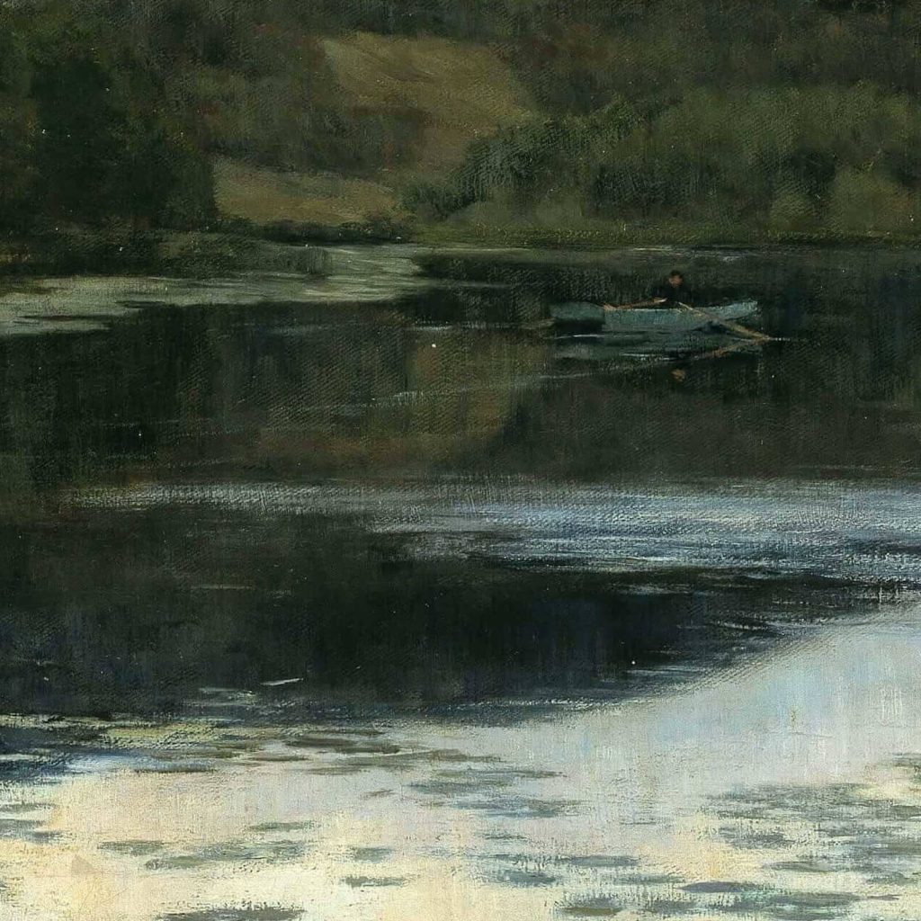 Kitty Kielland, Summer Night, 1886, oil on canvas, Nasjonalgalleriet, Oslo, Norway. Detail.