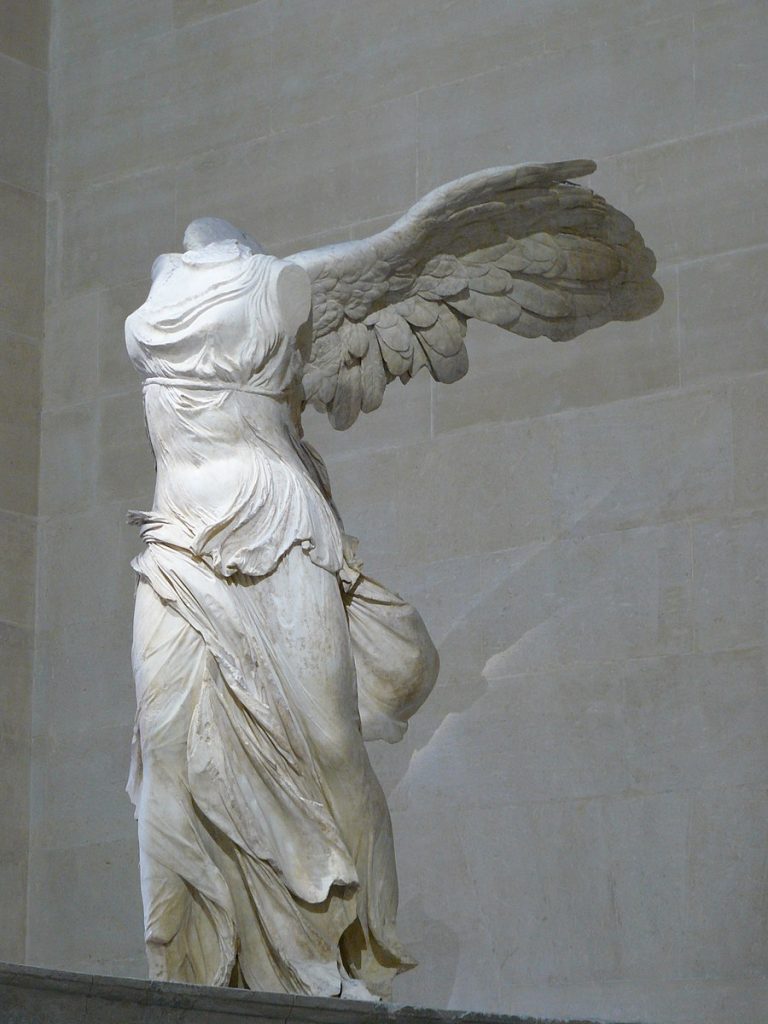Women in art: Winged Victory of Samothrace, 190 BCE, Louvre, Paris, France. Photograph by Lyokoï88 via Wikimedia Commons (CC-BY-SA-4.0).
