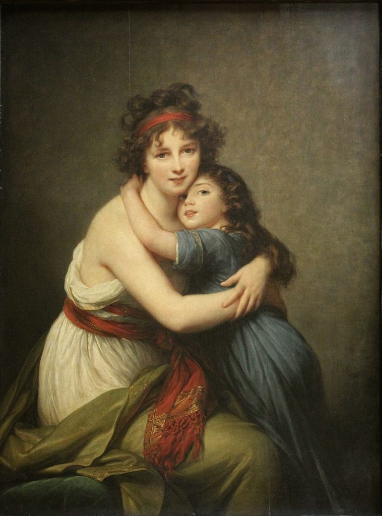 Women in art: Élisabeth Vigée Le Brun, Self-Portrait with Her Daughter, 1789, Louvre, Paris, France.
