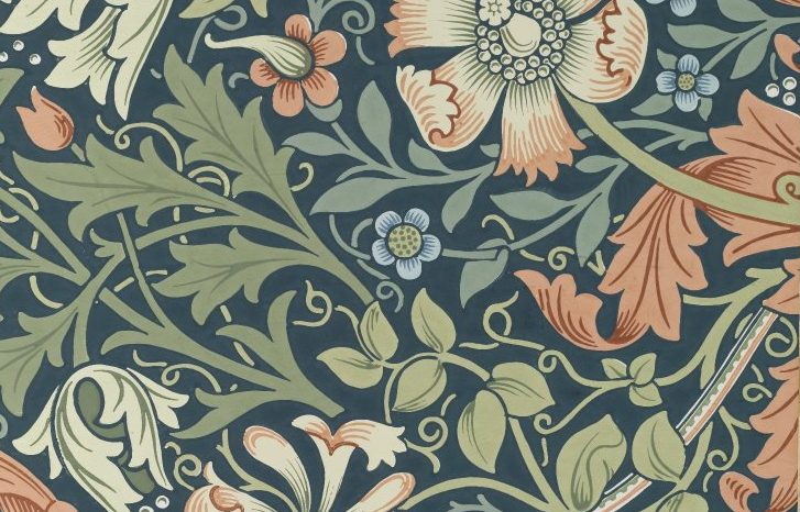 Arts and crafts interior design: William Morris and Philip Webb, wallpaper design, 1915-1917, Brooklyn Museum, New York, NY, USA. Detail.
