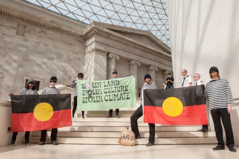 Aboriginal cultural heritage: On the steps leading up to the exhibition. Photo by Amy Scaife. Bp or not bp.
