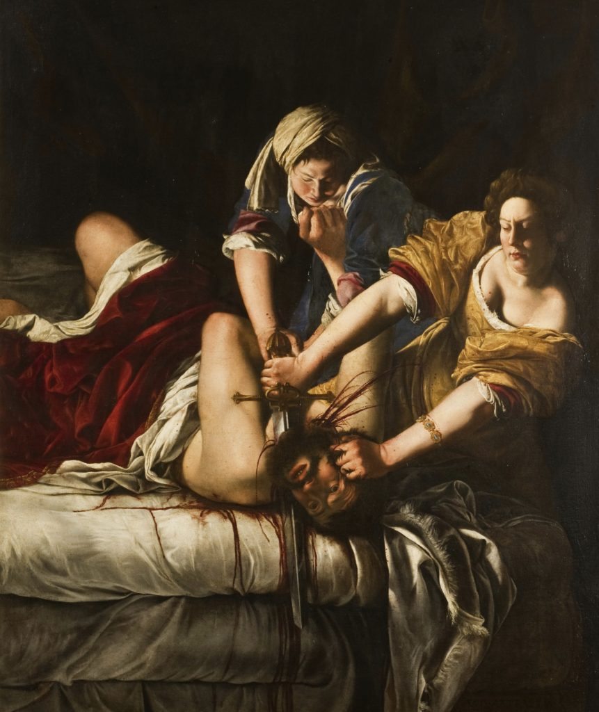 katy hessel: Artemisia Gentileschi, Judith Beheading Holofernes, c1620, Uffizi, Florence, Italy.
