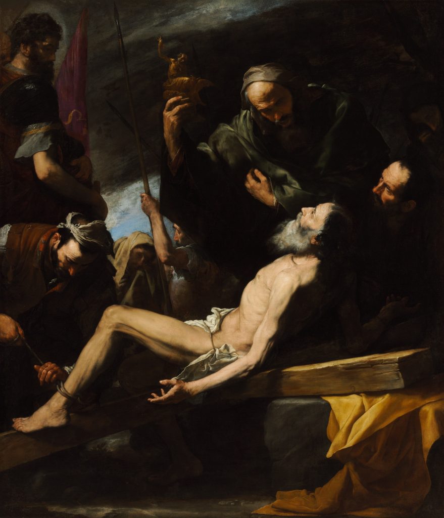Tenebrism: Jusepe de Ribera, The Martyrdom of Saint Andrew, 1628, Museum of Fine Arts, Budapest, Hungary.
