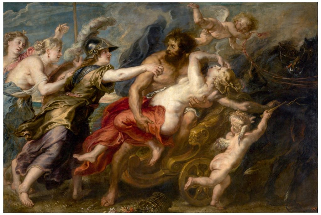 Proserpina: Peter Paul Rubens, The Rape of Proserpina, 1636-37, Museo del Prado, Madrid, Spain.
