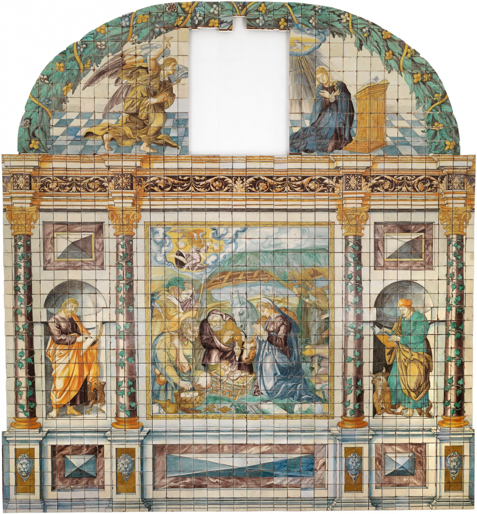 Portuguese azulejos: Nossa Senhora da Vida, 16th century, National Azulejo Museum, Lisbon, Portugal.
