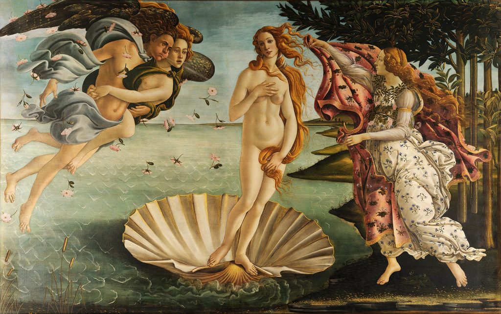 spring masterpieces: Spring Masterpieces: Sandro Botticelli, The Birth of Venus, 1482-85, Uffizi Gallery, Florence, Italy.
