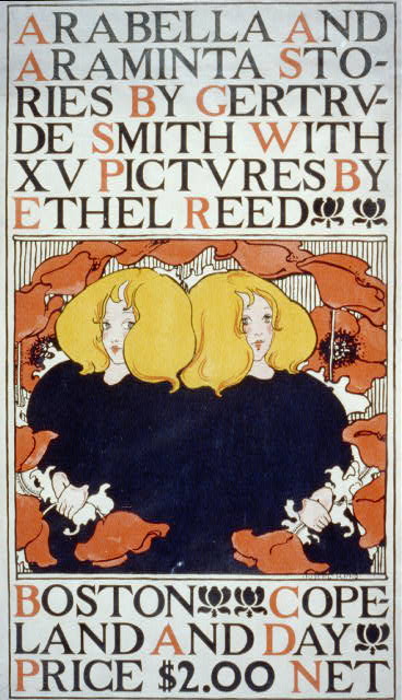 Ethel Reed, Arabella and Araminta Stories, book poster, 1895