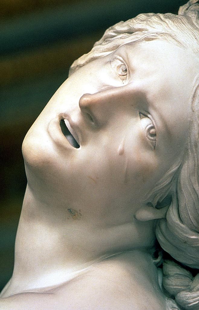 Proserpina: Gian Lorenzo Bernini, The Rape of Proserpina, 1621-22, Borghese Gallery, Rome, Italy. Detail.
