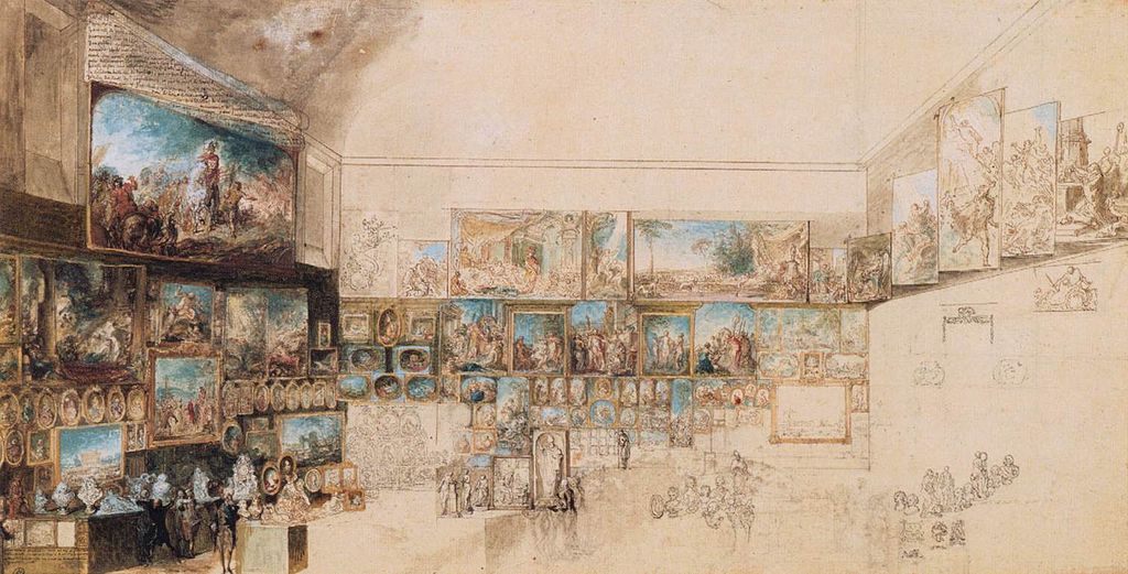 Paris Salon: Gabriel-Jacques de Saint-Aubin, View of the Salon of 1765, 1765, Musée de Louvre, Paris, France.
