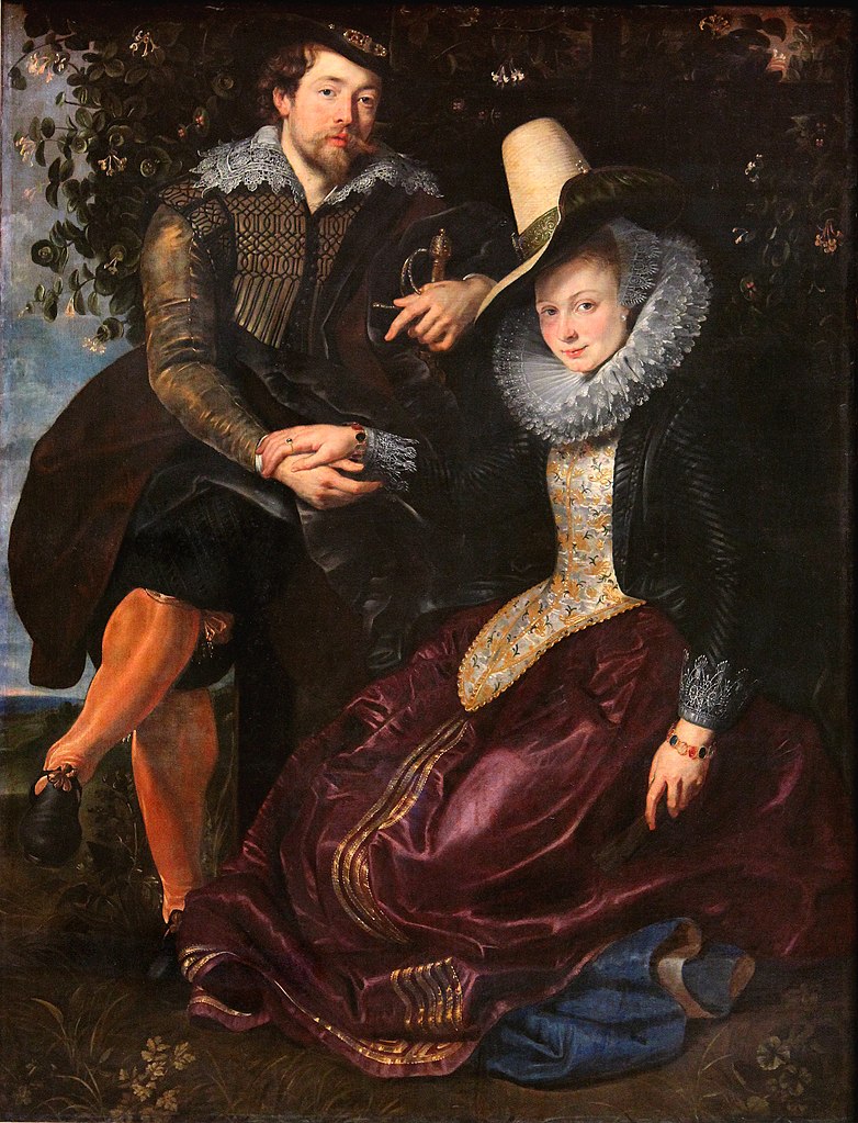 frans hals: Peter Paul Rubens, Self-Portrait with Isabella Brandt in a Honeysuckle Bower, ca. 1609-1610, Alte Pinakothek, Munich, Germany.
