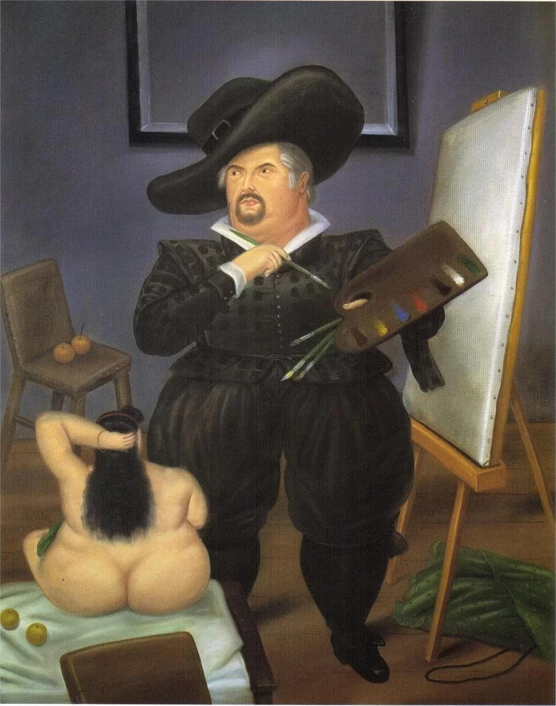 fernando botero Colombian History: Colombian history: Fernando Botero, Self-Portrait as Velázquez, 1986, private collection. WikiArt.
