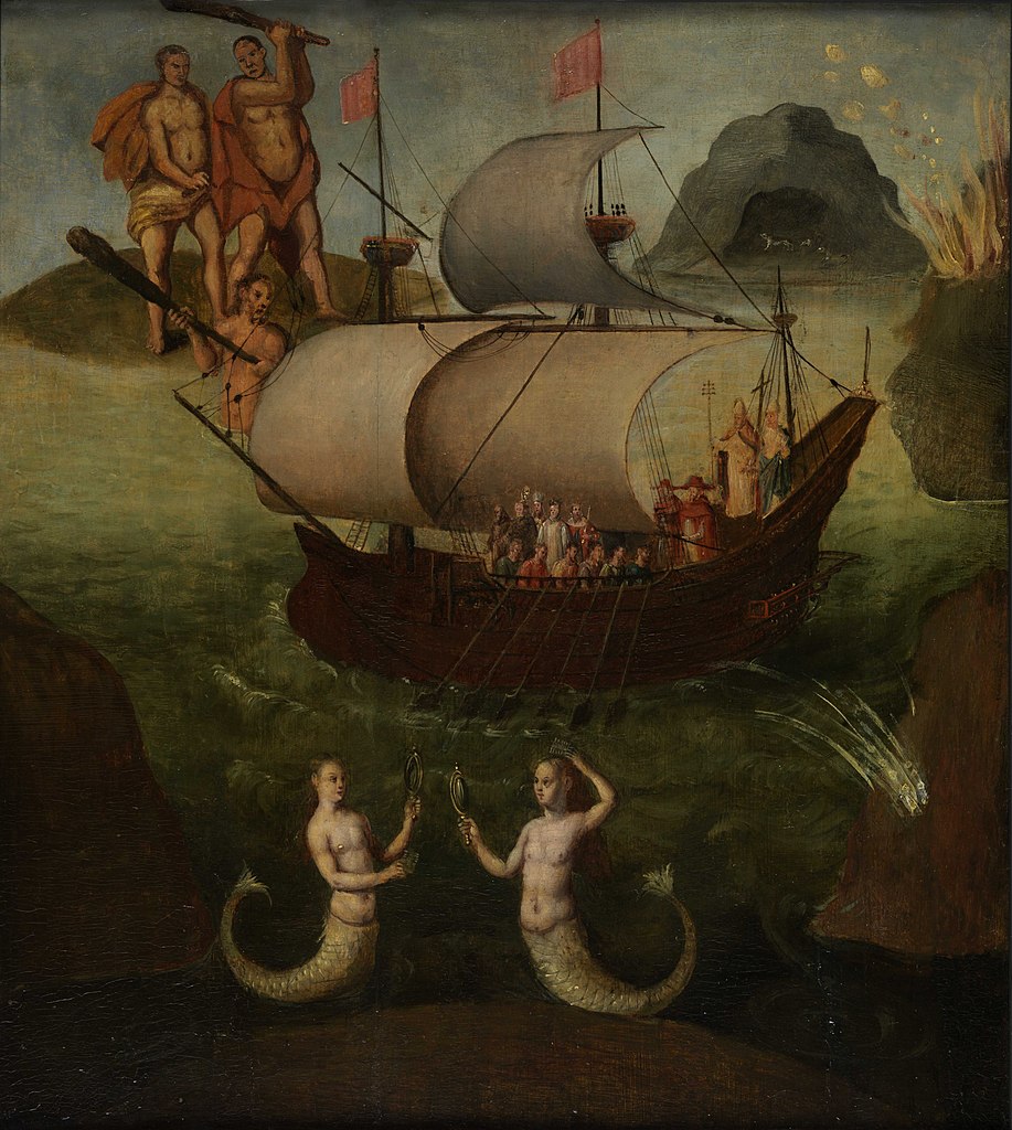 Mermaids in art: Frans Francken, Allegory the Ship of State, 16th century, National Maritime Museum, London, UK.
