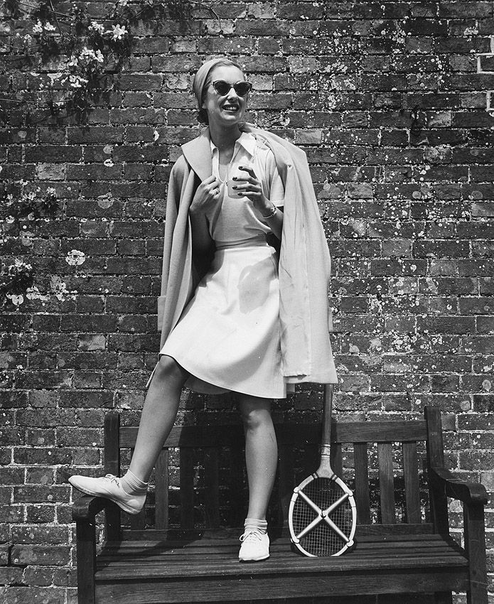 Fashion Photographers, Lee Miller, A model wearing a tennis outfit, 1950