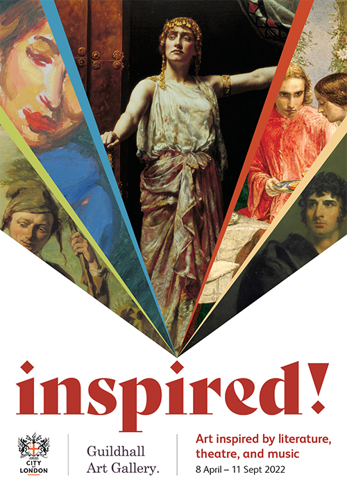 guildhall art gallery: Exhibition poster for Inspired!, Guildhall Art Gallery, London, UK. Gallery’s website.
