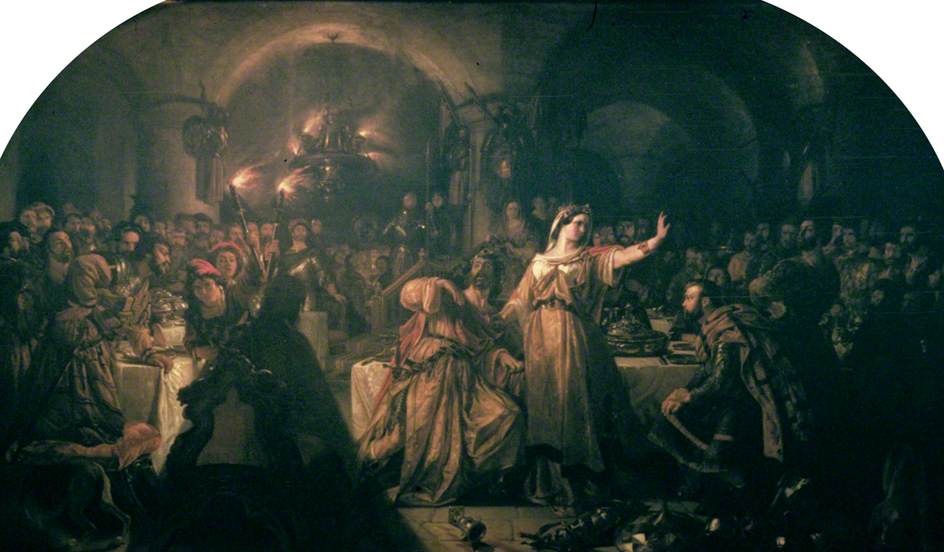 guildhall art gallery: Daniel Maclise, The Banquet Scene in Macbeth, 1840, Guildhall Art Gallery, London, UK.

