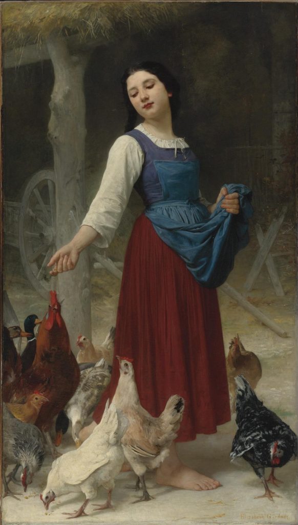 Paris Salon: Elizabeth Gardner Bouguereau, The Farmer’s Daughter, 1887. Wikimedia Commons (public domain).
