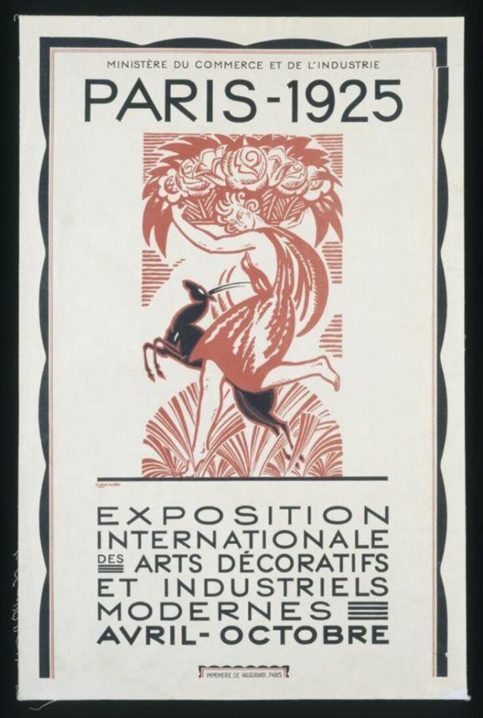 art deco: Robert Bonfils, Paris 1925: Exposition Internationale des Arts Décoratifs, 1925, poster in the collection of Art Deco Society of New York member.
