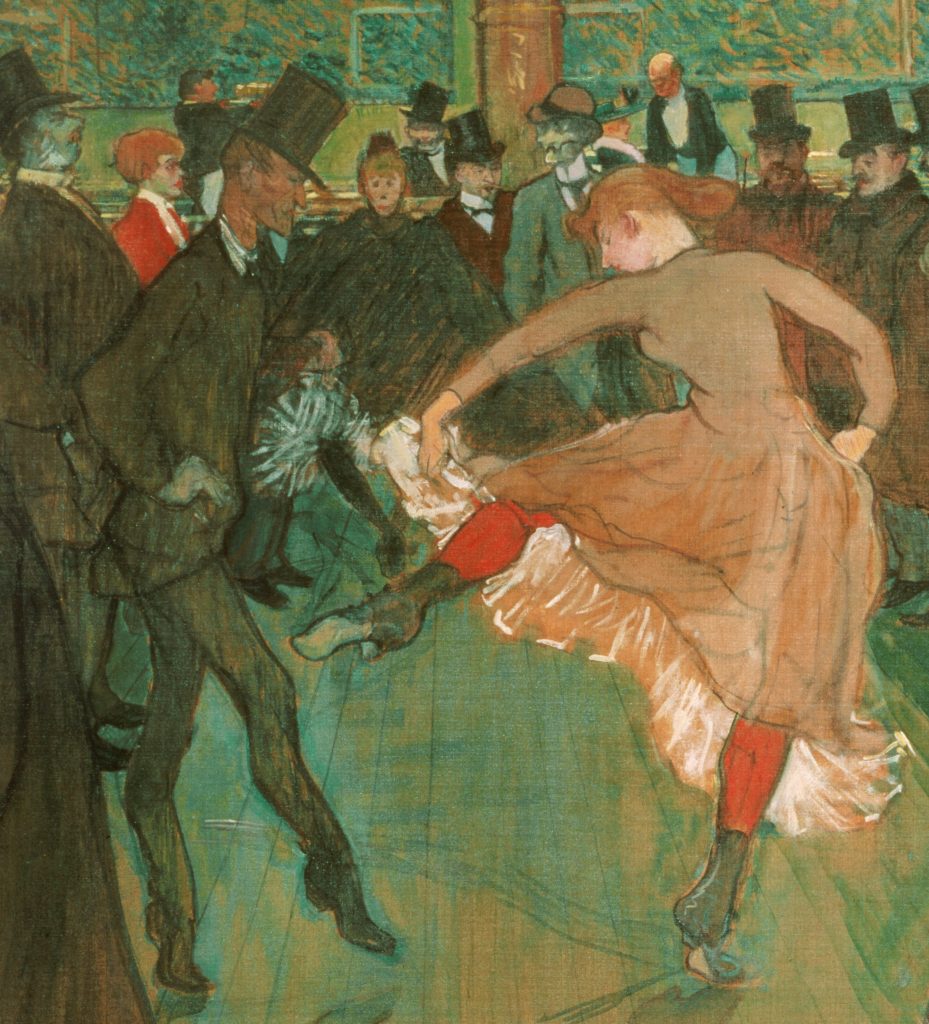 Section of At the Moulin Rouge, The Dance by Henri de Toulouse-Lautrec, 1890.