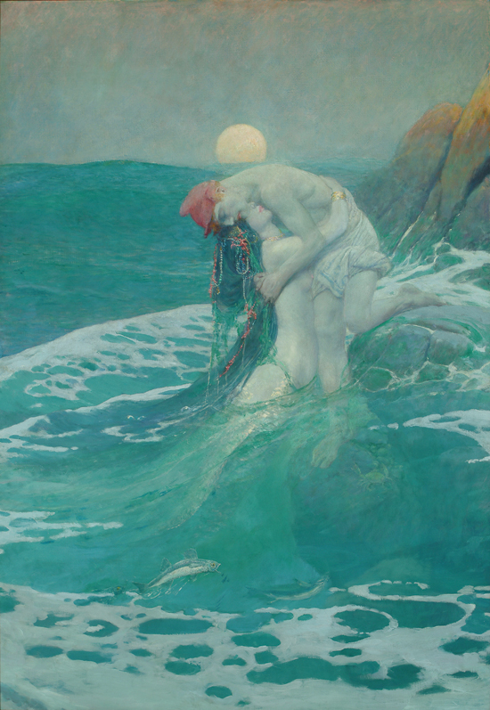 Mermaids in art: Howard Pyle, The Mermaid, 1910, Norman Rockwell Museum, Stockbridge, MA, USA.
