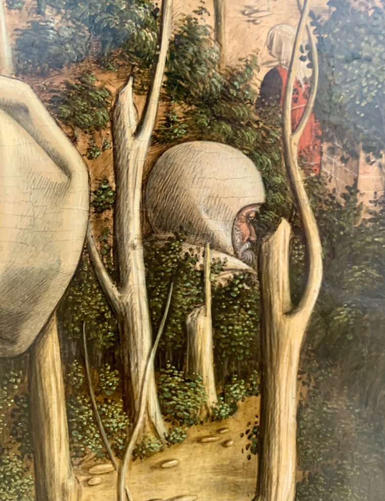 Carlo Crivelli: Carlo Crivelli, The Vision of Blessed Gabriele, c. 1489, National Gallery, London, UK. Detail.