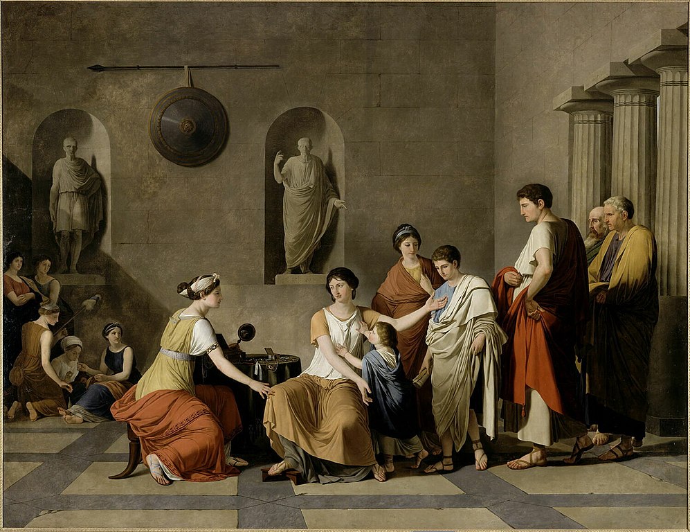 Paris Salon: Joseph-Benoît Suvée, Cornelia, mother of the Gracchi, 1795, Musée de Louvre, Paris, France.
