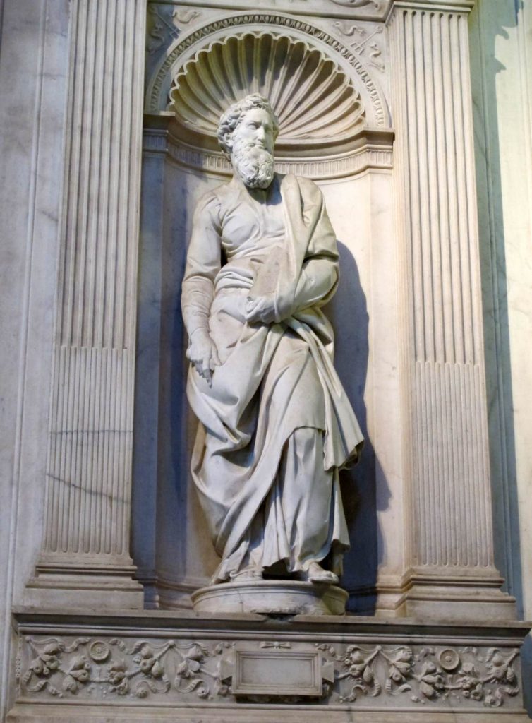 duomo Siena: Michelangelo, Saint Paul, ca. 1501-1504, Piccolómini Altar, Duomo, Siena, Italy. Web Gallery of Art.
