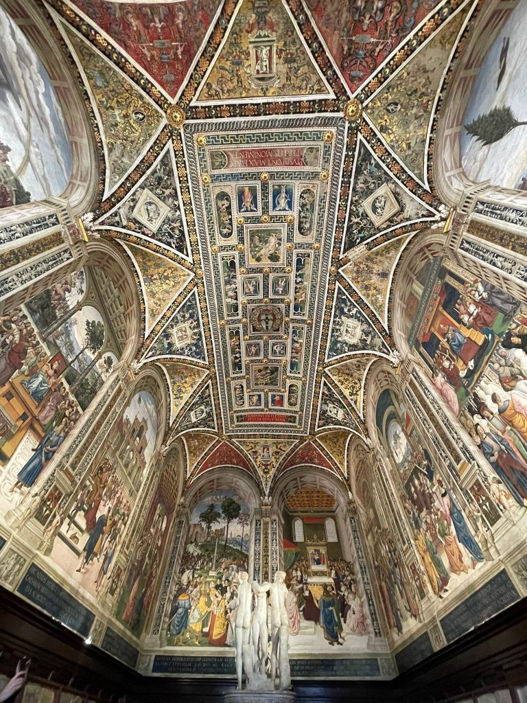 duomo Siena: Piccolomini Library, Duomo, Siena, Italy, April 2022. Photograph by Kate Wojtczak.
