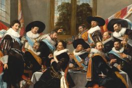Haarlem in the Dutch Golden Age: Frans Hals, Banquet of the Officers of the St Adrian Civic Guard (the Calivermen), 1627, Frans Hals Museum, Haarlem, Netherlands.