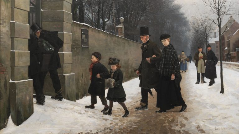 Frants Henningsen, Funeral, 1883, National Gallery, Copenhagen, Denmark. Detail.