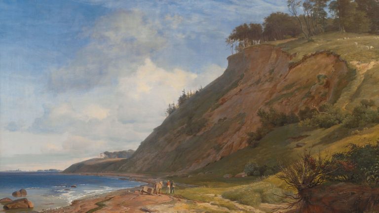 Johan Thomas Lundbye, View from Kitnæs on Roskilde Fjord, 1843, National Gallery, Copenhagen, Denmark. Detail.