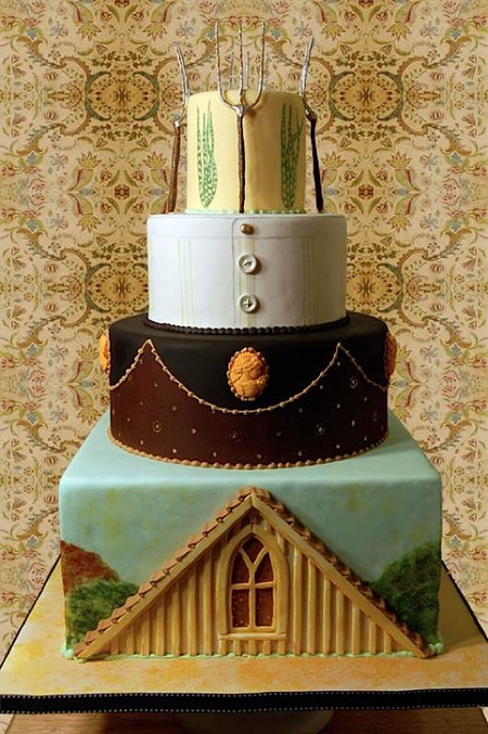 Cake Art: Cake inspired by Grant Wood. Photograph by H Cake Bake Shop via Cake Wrecks.
