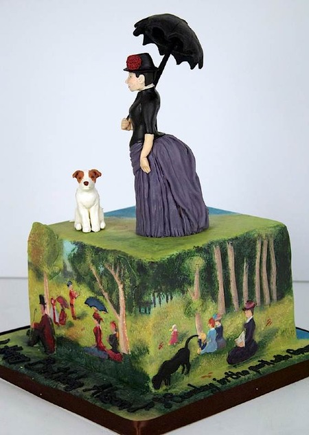 Cake Art: Cake inspired by Georges Seurat. Photograph by For the Love of Cake via Cake Wrecks.
