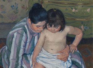 mary cassatt motherhood: Mary Cassatt, The Child’s Bath, 1893, Art Institute of Chicago, Chicago, IL, USA. Detail.
