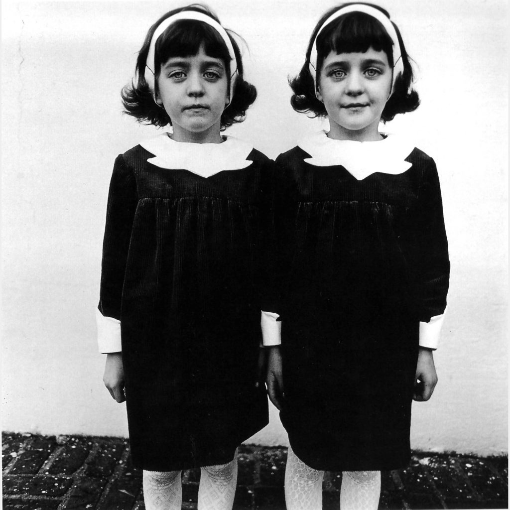 female photographers: Diane Arbus, Identical Twins, 1967, Roselle, NJ, USA. Art Basel.
