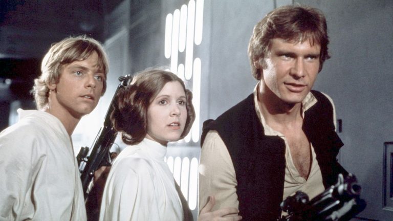 Archetypes Star Wars Art: George Lucas, Star Wars: Episode IV – A New Hope, 1977, Lucasfilm, 20th Century Fox, USA, (From left) Mark Hamill, Carrie Fisher and Harrison Ford, CNN.
