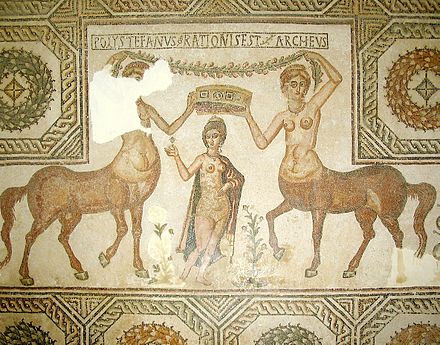 Centaurides, 2nd century AD, Roman mosaic from Tunisia.