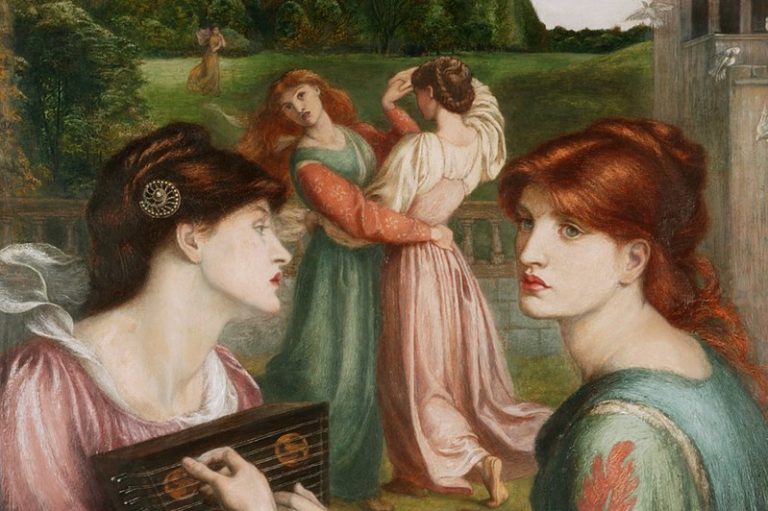 Rossetti women: Dante Gabriel Rossetti, The Bower Meadow, 1871-1872, Manchester Art Gallery, Manchester, UK. Detail.
