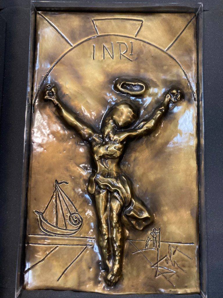 salvador Dalí lost wax: Salvador Dalí, Bronze Bas-Relief of Christ of St. John of the Cross. Courtesy of Harte International Galleries.
